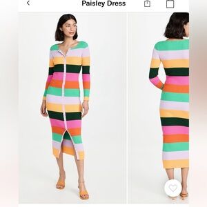 Olivia Rubin Multicolor Striped Midi Dress